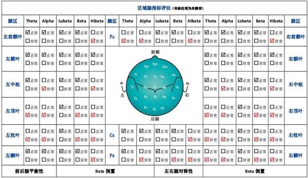 全脑区域指标和指标评估